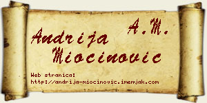 Andrija Miočinović vizit kartica